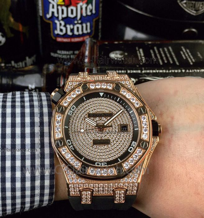 Rose Gold Royal Oak Offshore Audemars Piguet Ice Watch